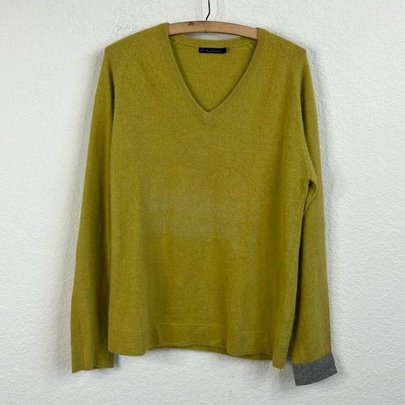 PS Paul Smith Cashmere V Neck Contrast Cuff Sweater - Picture 1 of 6